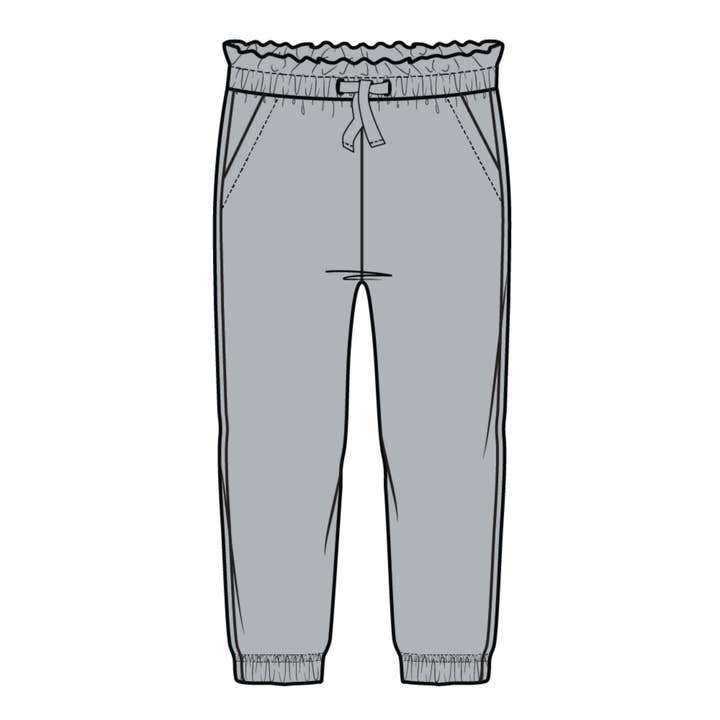 Miles Basics Fleece joggingbroek voor meisjes in cement voor wholesale door Miles the Label