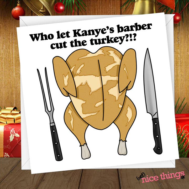 Cartão de Natal Kanye West - Cartão de Natal Engraçado por atacado de NotNiceThings