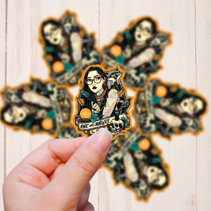 Goth Punk Princess, Pocahontas, Vinyl Sticker for wholesale by Graceful Darkness, LLC