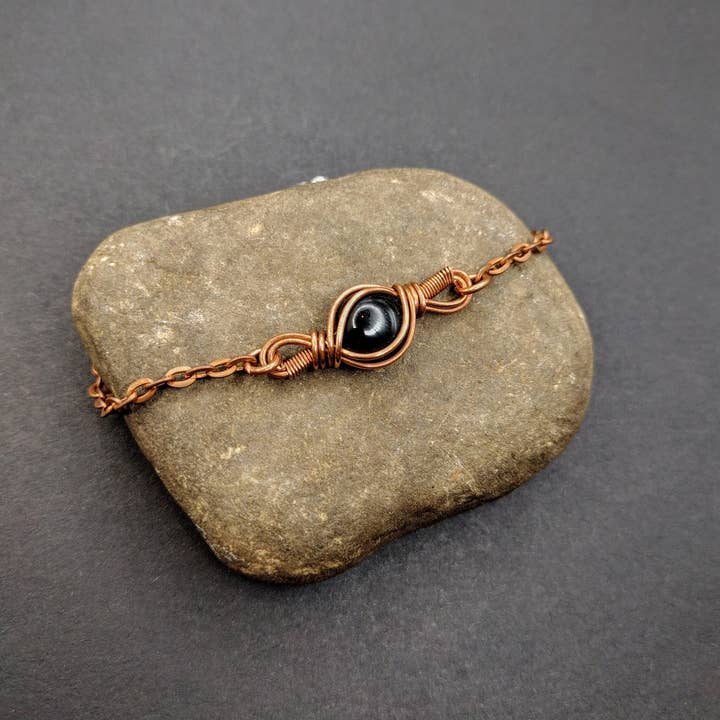 Mossy Mushroom – Engroshandel Armbånd med led og kæde – Obsidian armbånd, Yule Gaver til hekse, Jordforbindelse smykker, Åndelig bryllupsgave til hende, guddommelige feminine smykker, hedenske tilbehør
