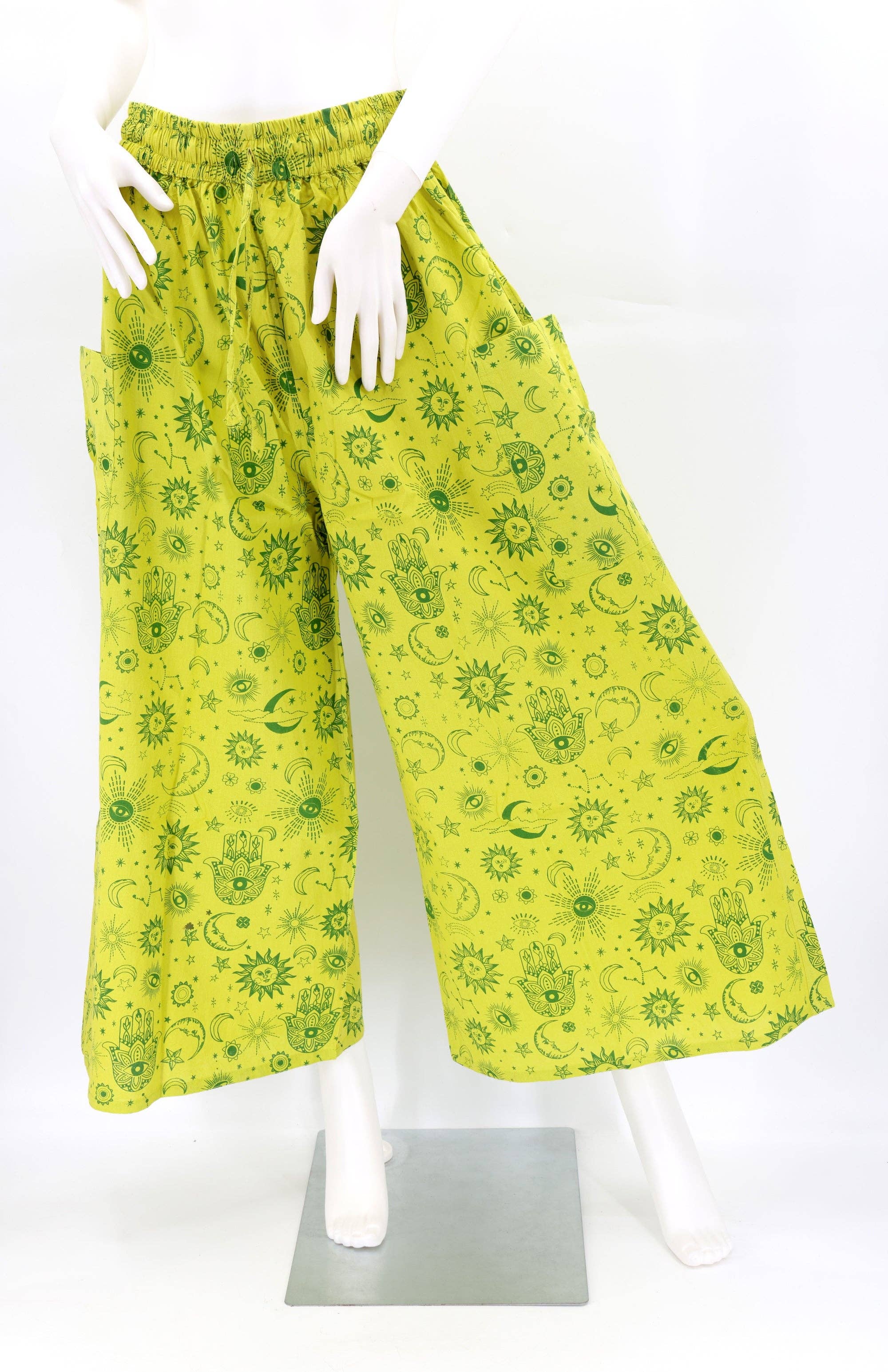 Himalaya Handmade - Wholesale Pants - Women's - Cotton Hippie Handmade Harem Celestial Print Wide Leg Bohemian Trousers4