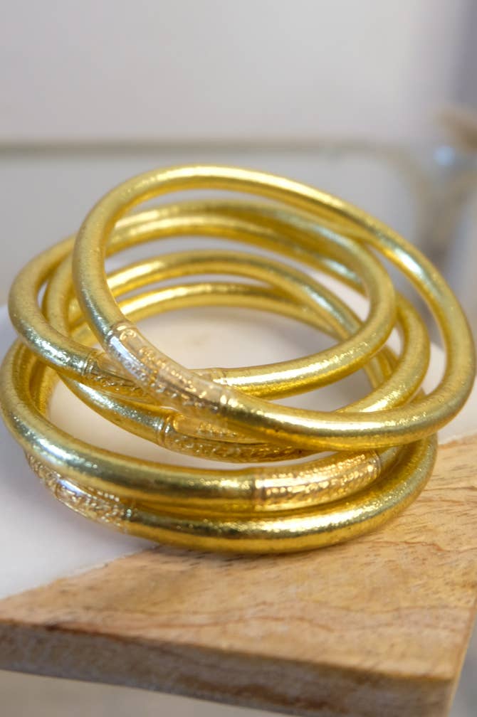 Clo Bijoux - Wholesale Bangle Bracelet - Golden Buddhist Mantra Bracelet1