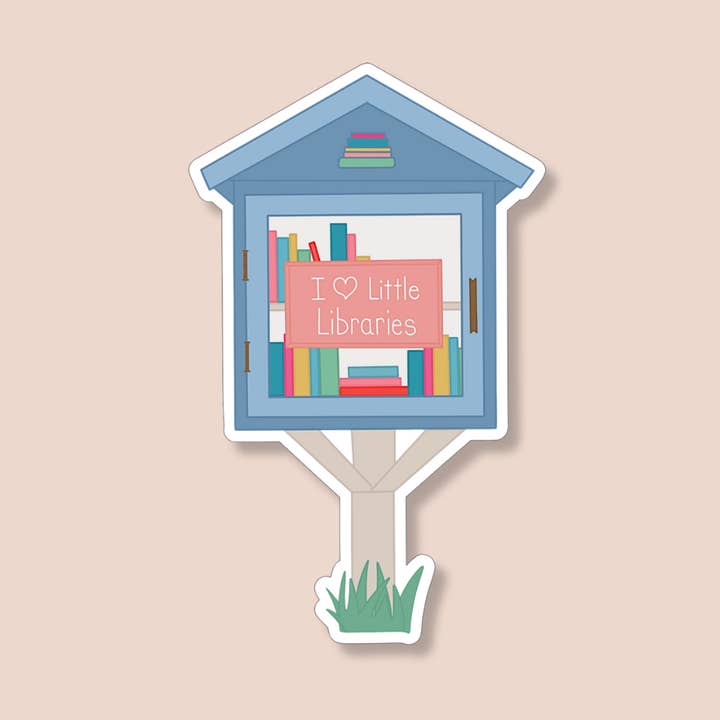 I love Little Libraries | Sticker for wholesale by Pretty Pages