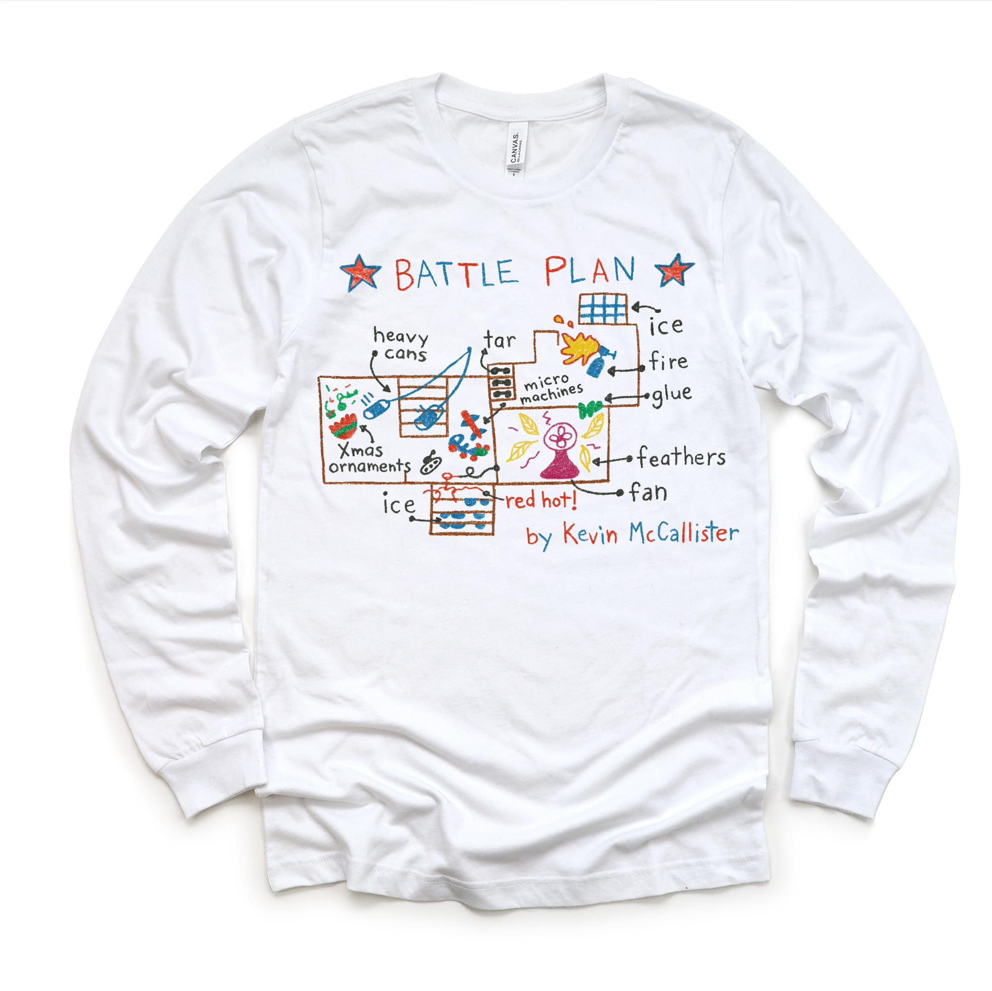 Madi Moosh - Wholesale Screen Printed T-Shirt - Kids - Kevin McCallister's Battle Plan Christmas Shirt6