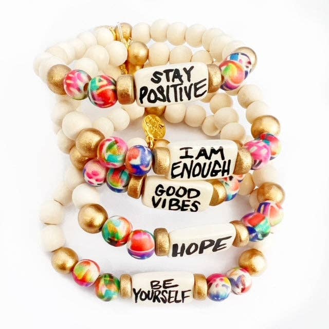 Audra Style - Wholesale Beaded Bracelet - Affirmation Word Beaded Bracelets Inspirational - Abstract1