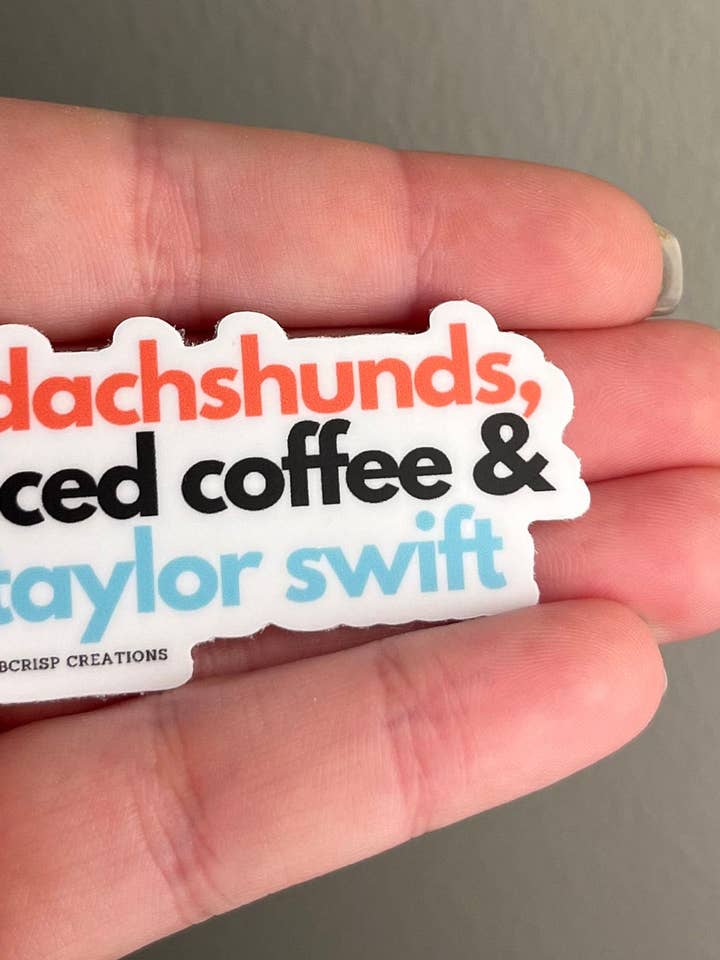 Autocollants en vinyle Dachshund Mom Café & Café glacé pour la vente par BCrisp Creations