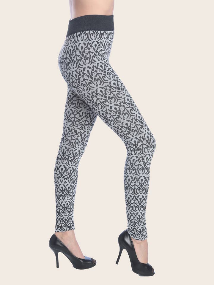 Women's Isadora Seamless Fashion Jacquard Brushed Legging for wholesale by Isadora, Tipi toe, & James Fiallo