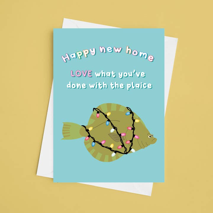 Love What You've Done With The Plaice- 5x7 Housewarming Card for wholesale by Laura Lonsdale