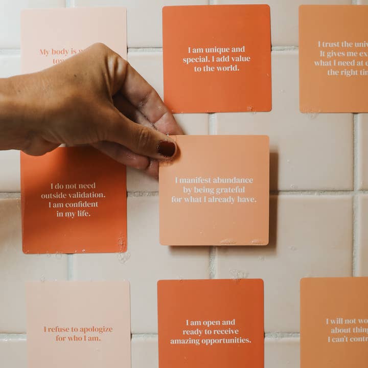 JaxKelly – wholesale Stationery/notecard set – Shower Affirmation™ Display Cards - Positivity7