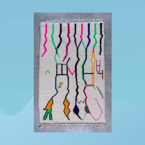 Abstrakt matta-boho matta-marockansk matta (136) för wholesale av woolsouk ( We handle U.S. import procedures for you )