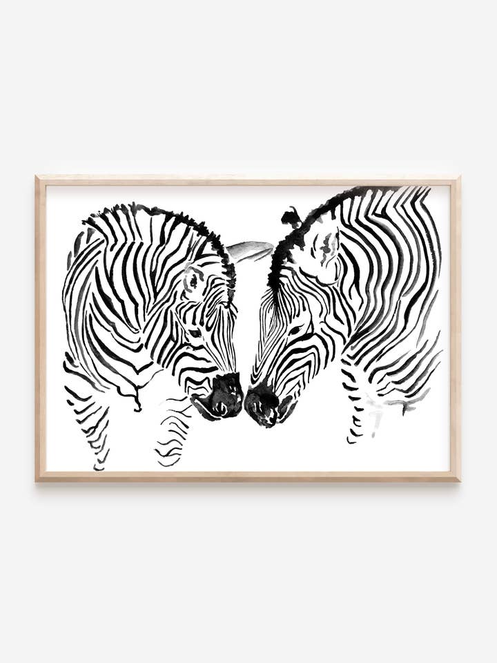 Deux affiches d'animaux zèbres dans le style safari pour la vente par MiniDei