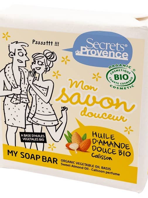 Organic Soap with Sweet Almond Oil Calisson for wholesale by Secrets de Provence