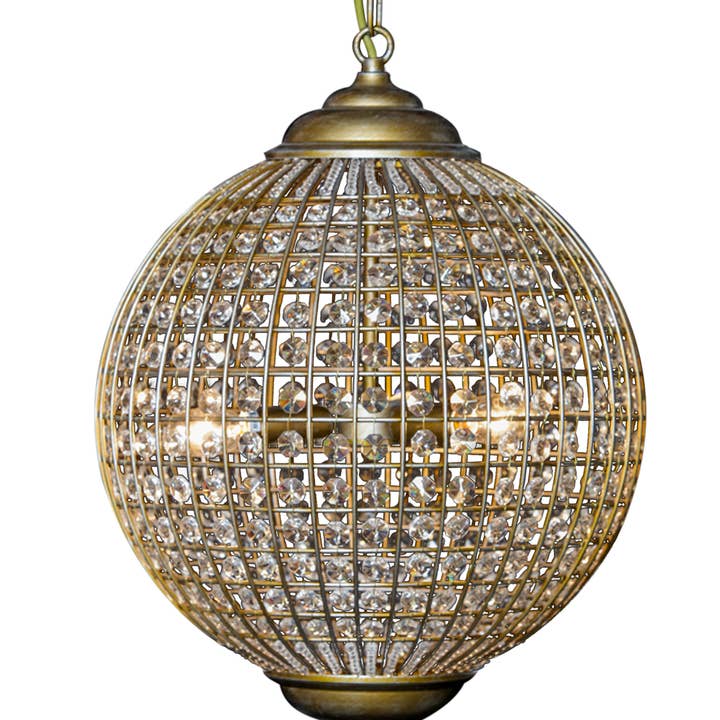 Medium Gold Globe Chandelier for wholesale by McGowan & Rutherford Ltd