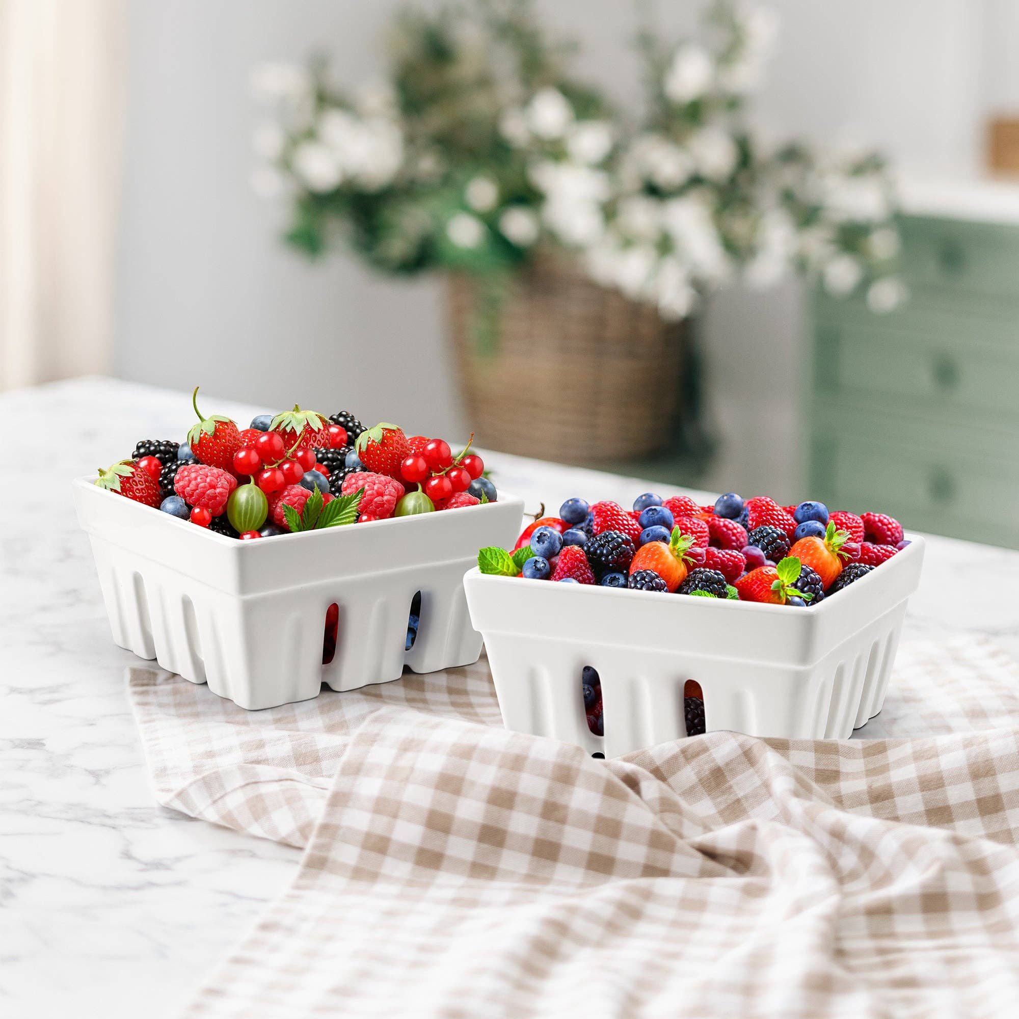 MIAMIO – Großhandel Früchtekorb – Keramik Beerenkorb 2er Set5