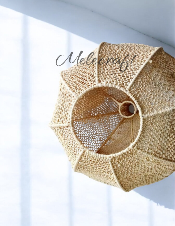 Melecraft - Wholesale Chandelier/Hanging Light - Moroccan Raffia Pendant Light – Boho Rattan Chandelier2