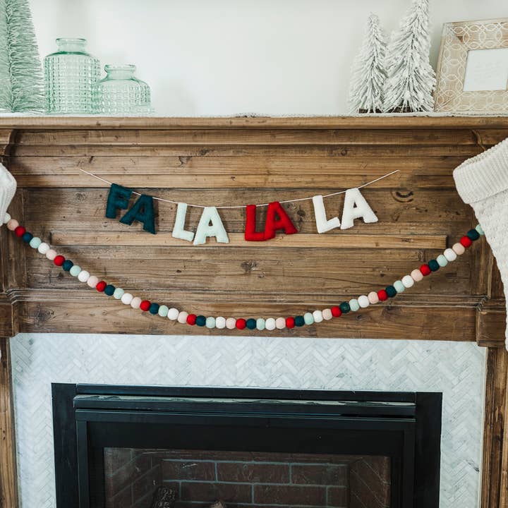 Joy Felts - Wholesale Bunting/Garland - Falalalala Wool Ball Garland