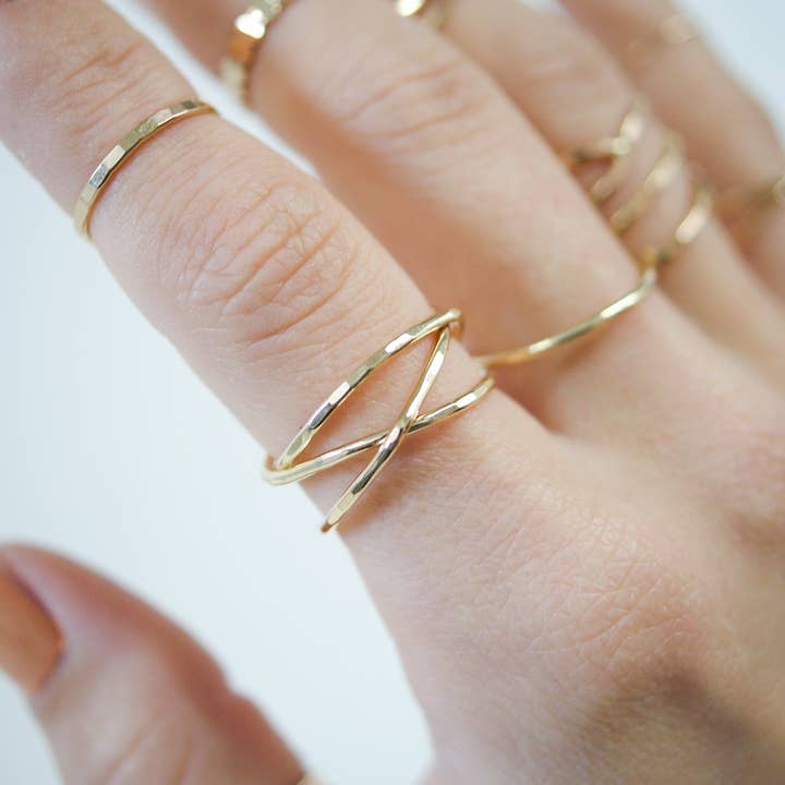 Hannah Naomi - Wholesale Cocktail/Statement Ring - Small Wraparound Ring, 14K Gold Fill