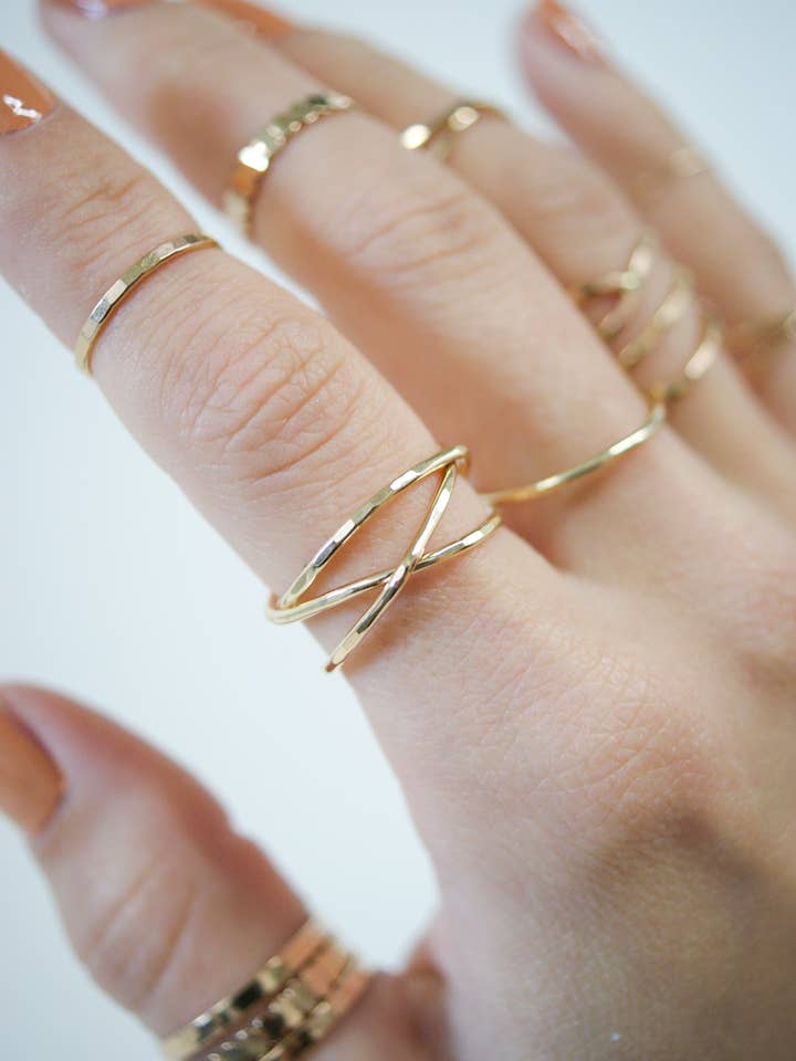 Small Wraparound Ring, 14K Gold Fill for wholesale by Hannah Naomi