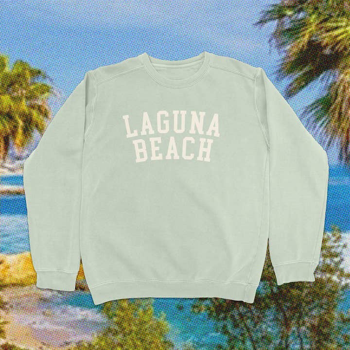 Laguna Beach Vintage Washed Collegiate Crewneck for wholesale by Island View Outfitters