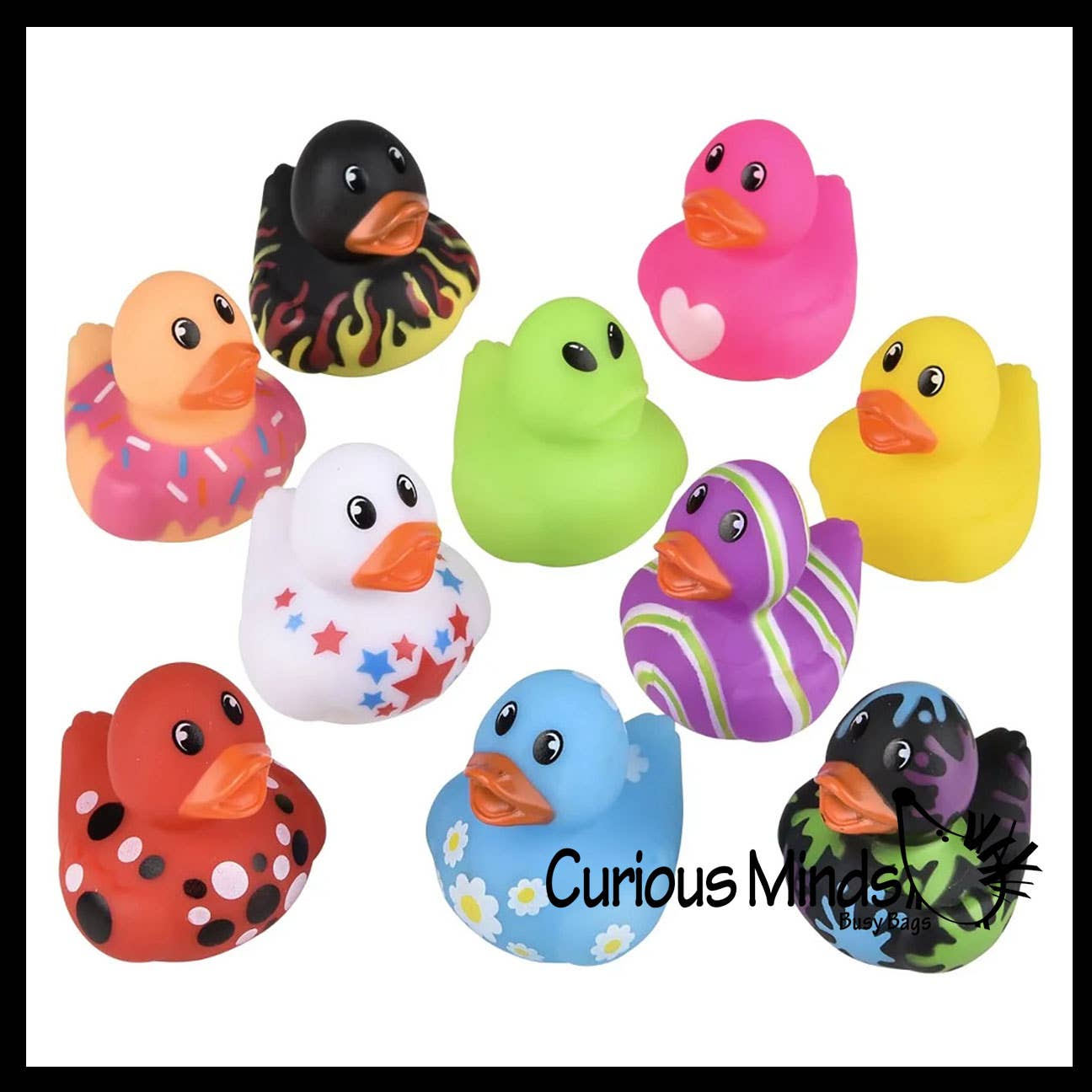 Curious Minds Toys - Wholesale Toy Set - Kids - 1 Small 1.5" Assorted Rubber Ducks - Rubber Duckies - Cute N11