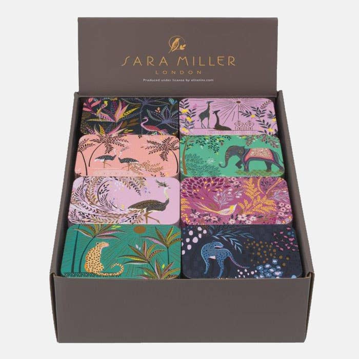 Sara Miller London - Wholesale Decorative Box - Small Rectangular Tins (8 Designs) - Case of 32