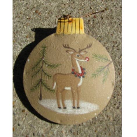 OR-517 Deer Metal Christmas Ornament for wholesale by Nannie and B's Crafts