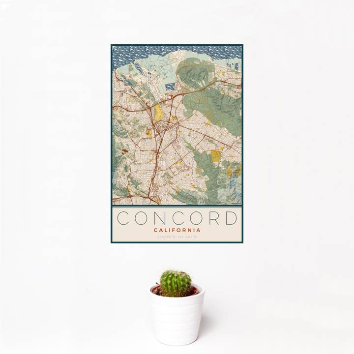 Concord CA Map Print Woodblock for wholesale by JACE.design