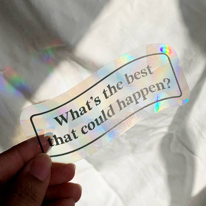 Hvad er det bedste, der kunne ske? | Suncatcher Mærkat for engroshandel hos By Akki