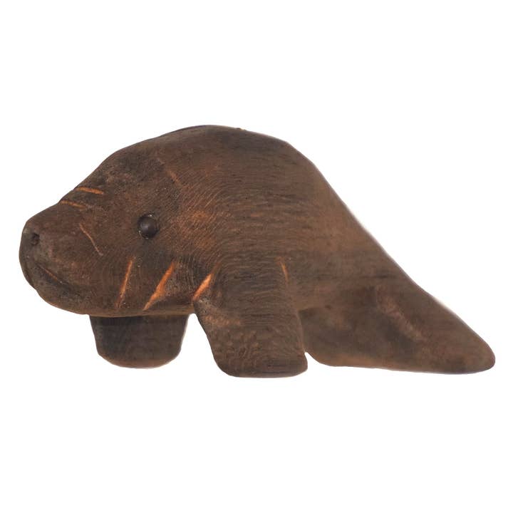 Amazon Ecology - Vendita all'ingrosso Statuette decorative - ORNAMENTO EQUO E SOLIDALE IN LEGNO DI BALSA MANATEE - SCOLPITO DA ARTIGIANO DELL'AMAZZONIA PERUVIANA