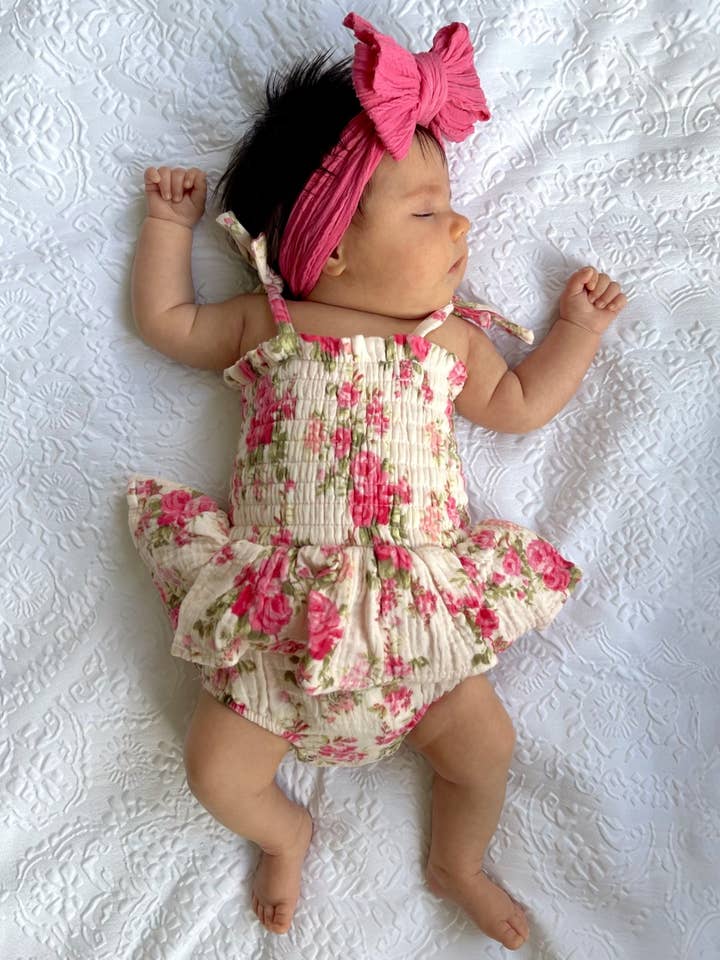 SpearmintLOVE - Wholesale Bodysuit (Non-Footed) - Baby - Muslin Smocked Bubble w/ Skirt, Country Daydream