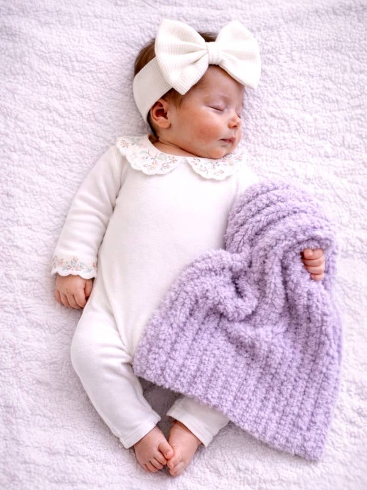 SpearmintLOVE - Wholesale Bedding Blanket - Kids & Baby - Phufy® Bliss Wave Mini Blanket, Lavender1