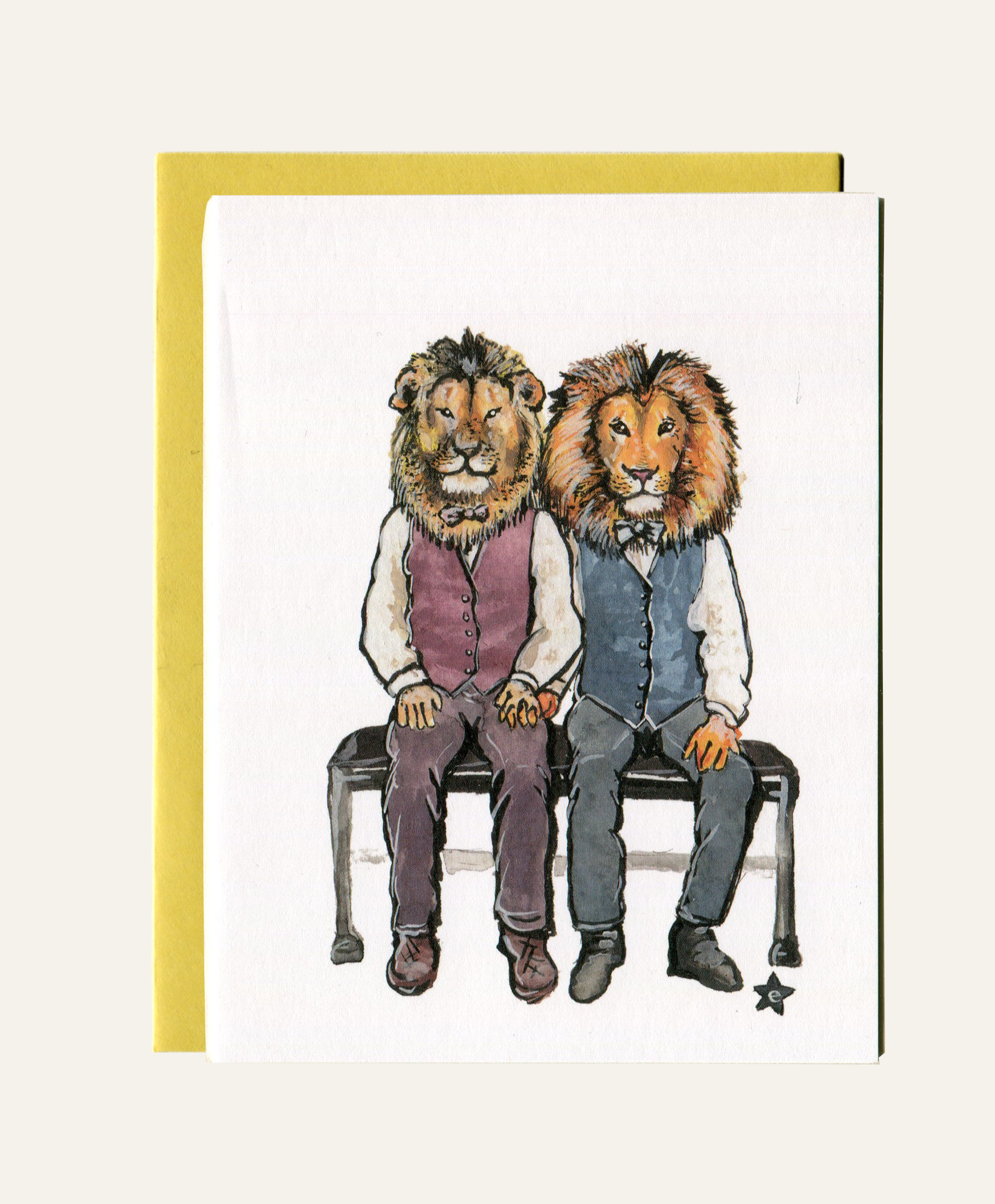 Darling Illustrations - Wholesale Love Card - King of My Heart - Lion Notecard3