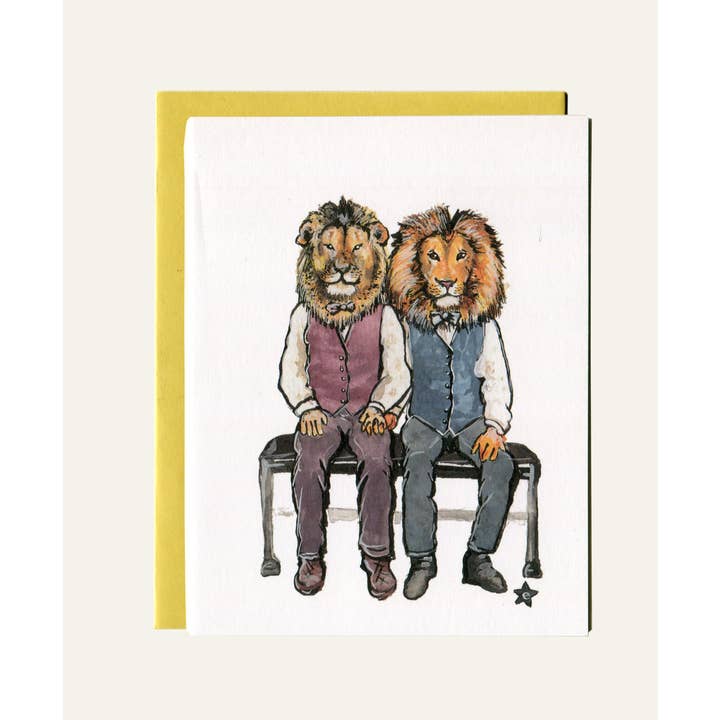 Darling Illustrations - Wholesale Love Card - King of My Heart - Lion Notecard3