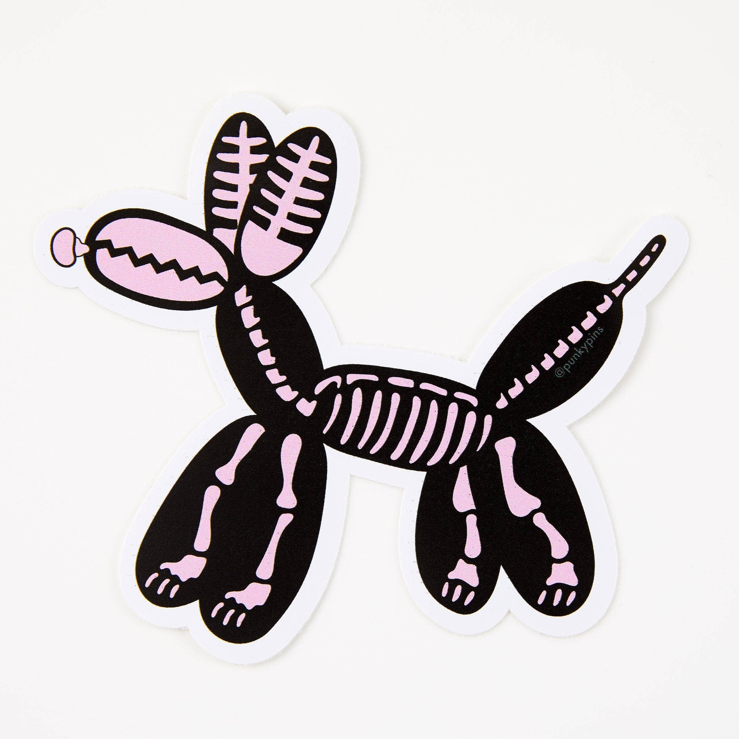 Punky Pins – wholesale Sticker – Skeleton Balloon Dog Vinyl Sticker2