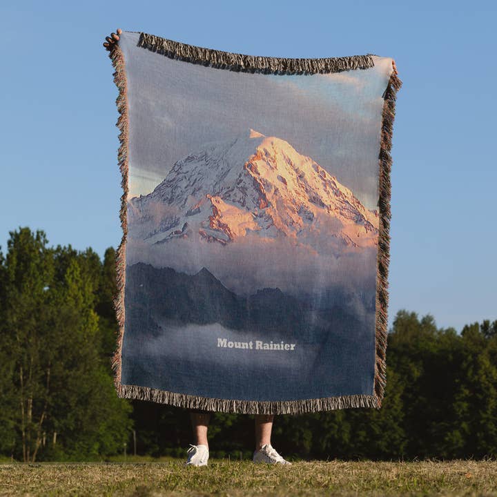 3dRose - Wholesale Throw Blanket - 3dRose, Mount Rainier Through the Clouds - Mount Rainier National Park, Blanket1
