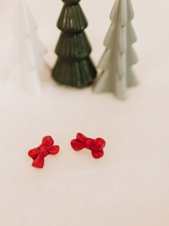 Red Felicity Bow Studs for wholesale by Rielle & Co.