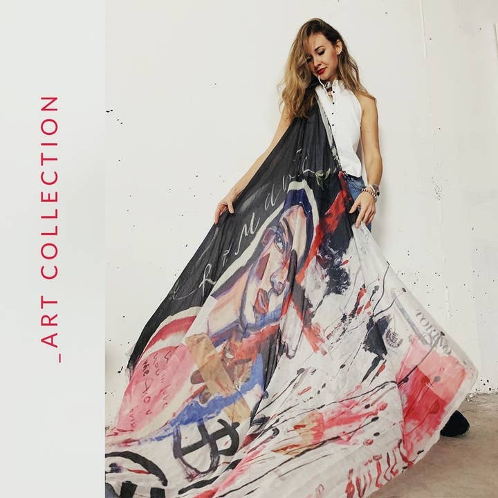 Foulard Cannadibambù® "Romantic Garbage" cod. 001Art per la vendita all'ingrosso da parte di Cannadibambù