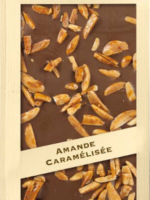 Comptoir du Cacao Milk chocolate bar w/ caramelized almonds for wholesale by French Feast