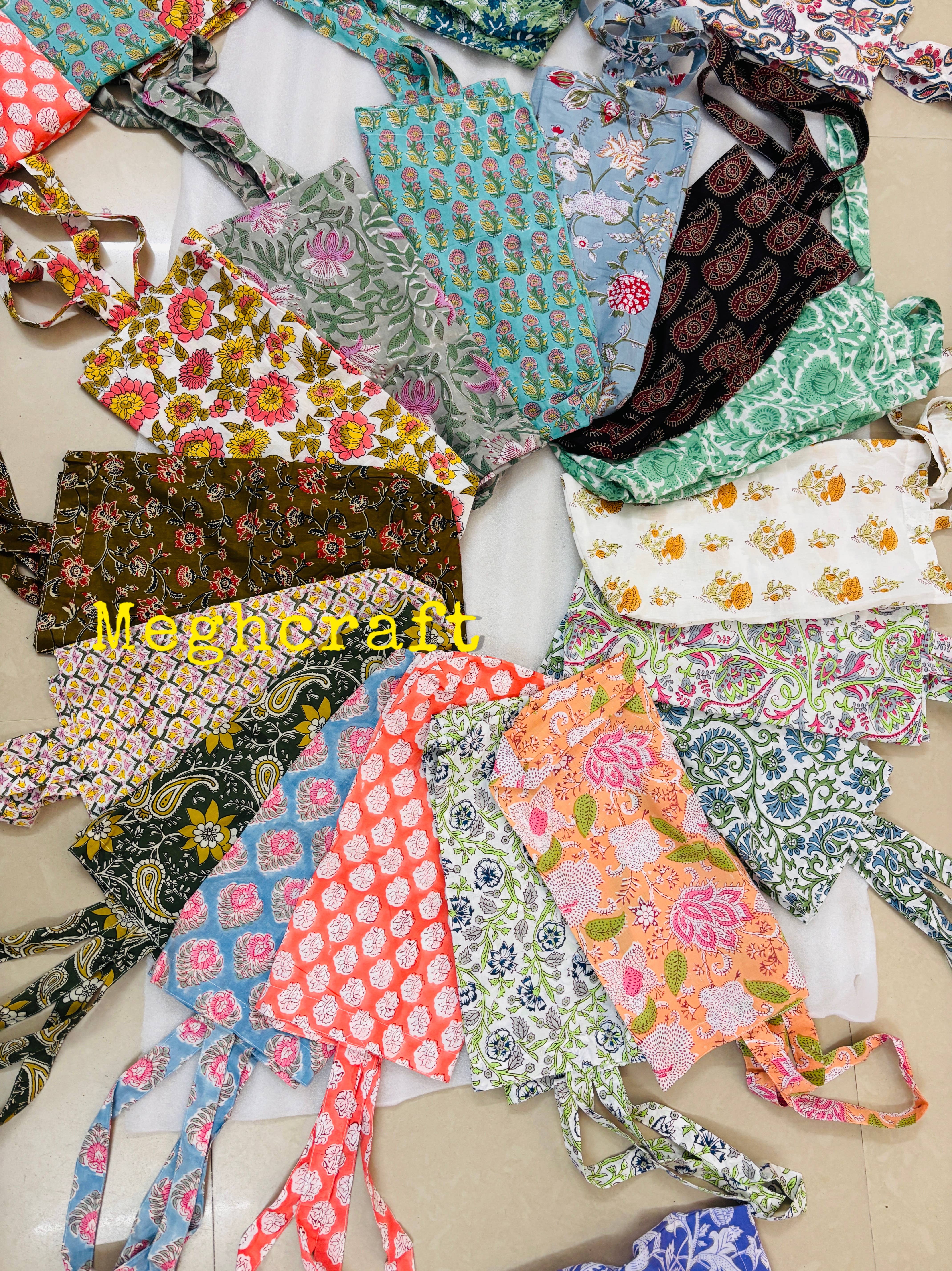 Meghcraft - Vendita all'ingrosso Borsa per shopping/spesa - Borse riutilizzabili in cotone con stampa Indian HandBlock - Shopper da mercato e regalo boutique1