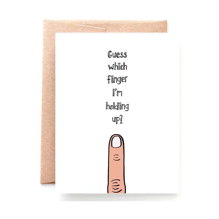 Middle Finger Card, Funny Sarcastic Card for wholesale by Yellow Daisy Paper Co.