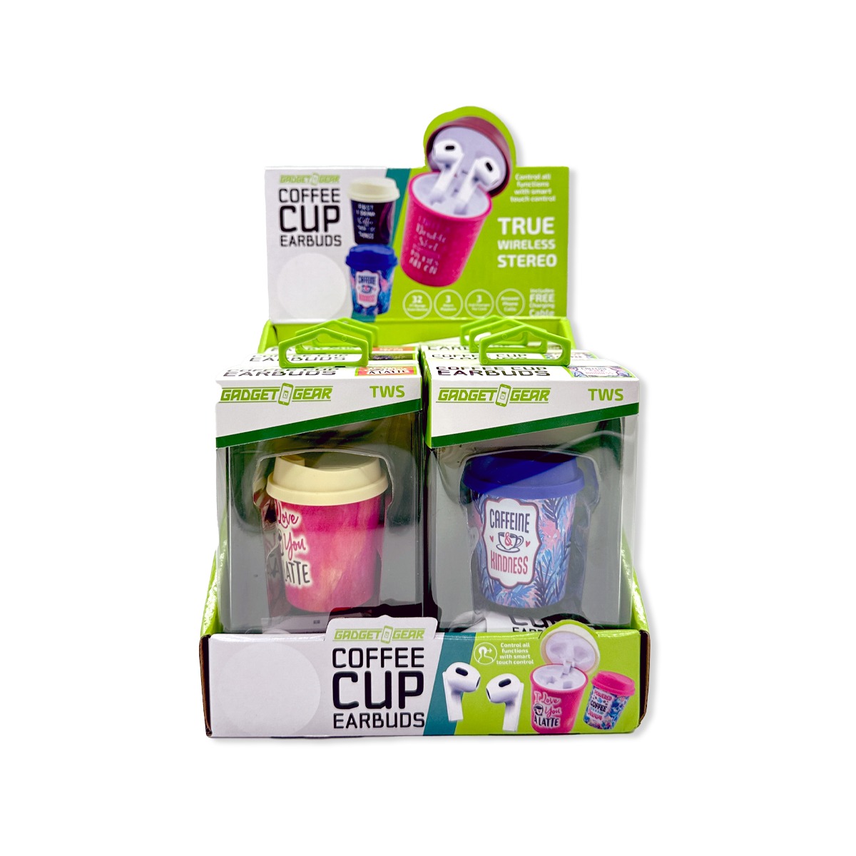 Novelty Brands - Wholesale Retailer Display - Accessories - Wireless Earbuds with Coffee Cup Case Assortment- 6/Display4