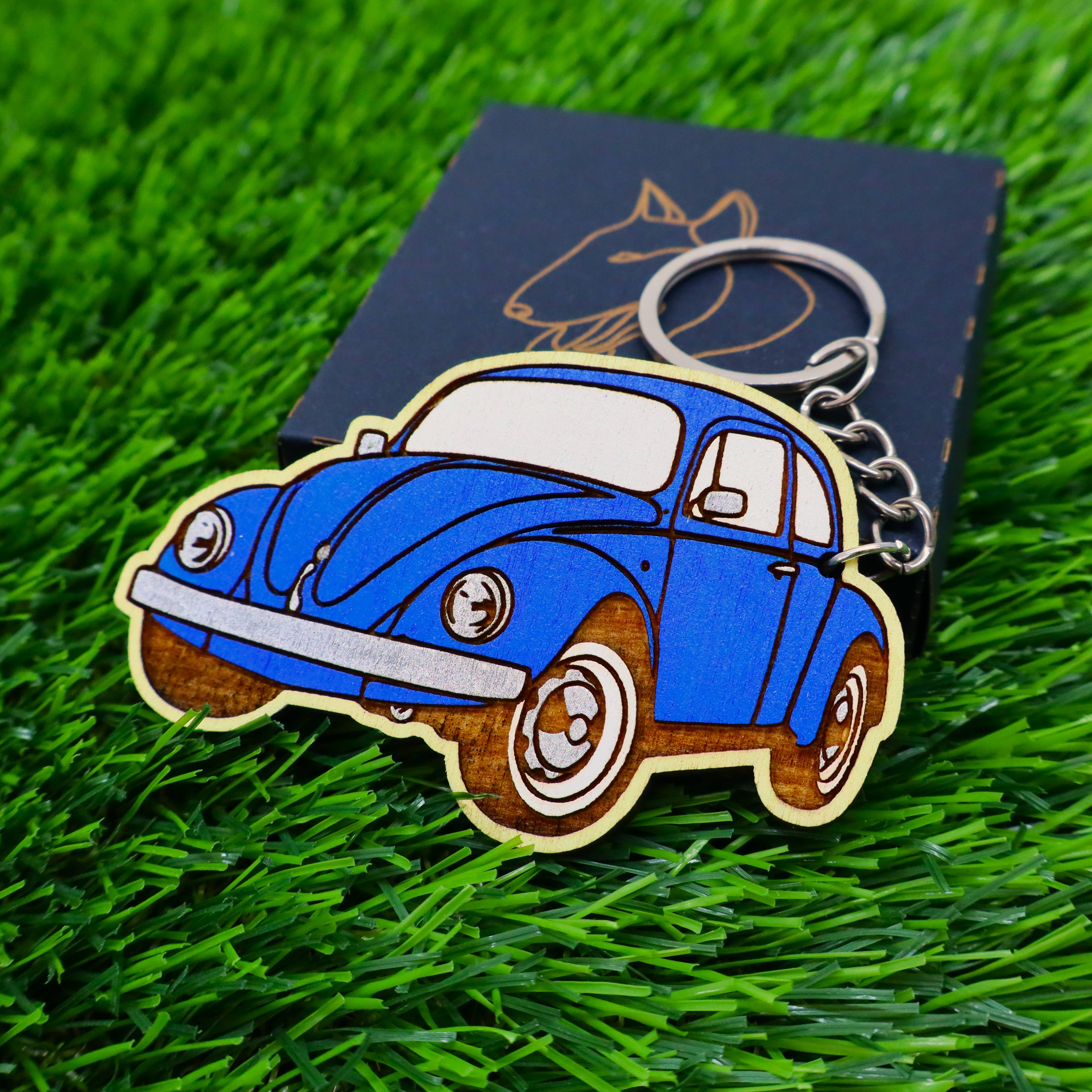 Herbs&Belles - Wholesale Keychain - Unisex - Vintage Car Wooden Colorful Keychain, Classic Automobile9