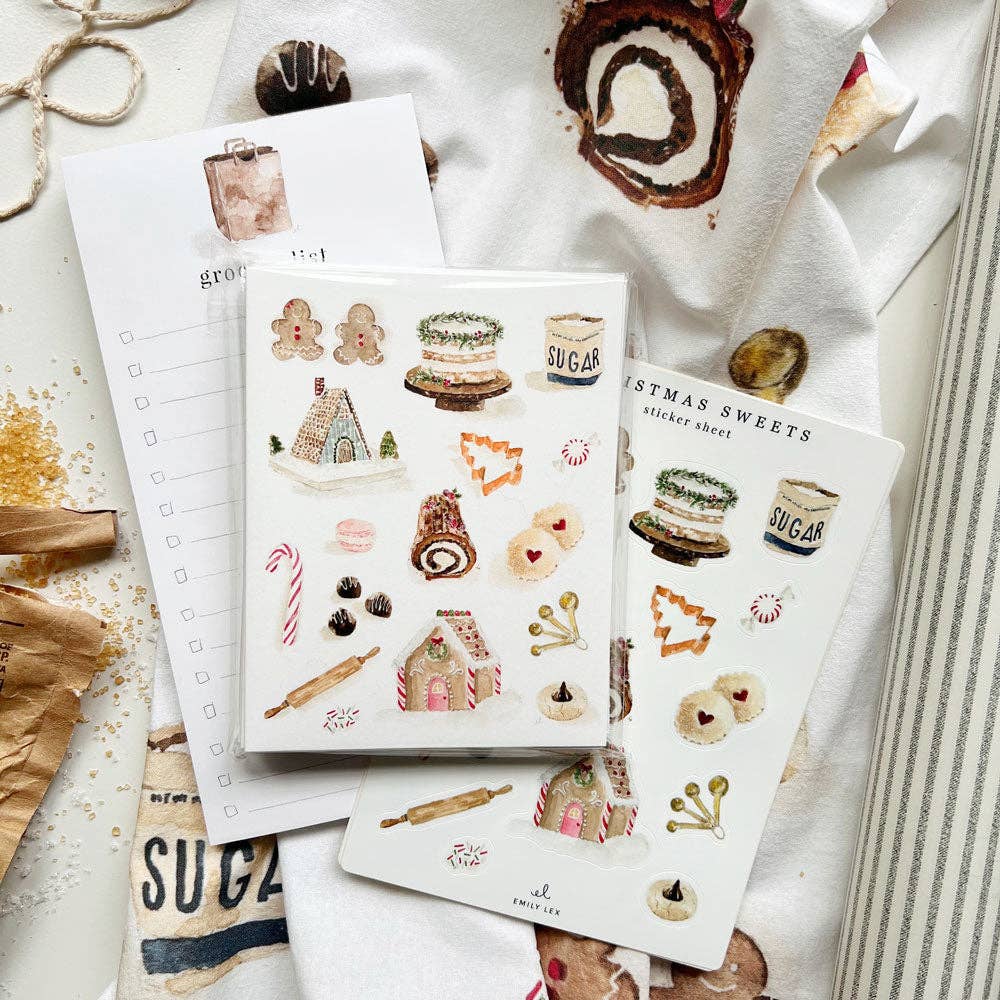 emily lex studio - Wholesale Tea Towel - christmas sweets tea towel2