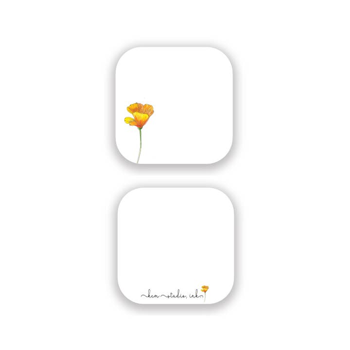 Pocket Squares™ 10 Notecards - California Poppy for wholesale by kcm studio, ink.