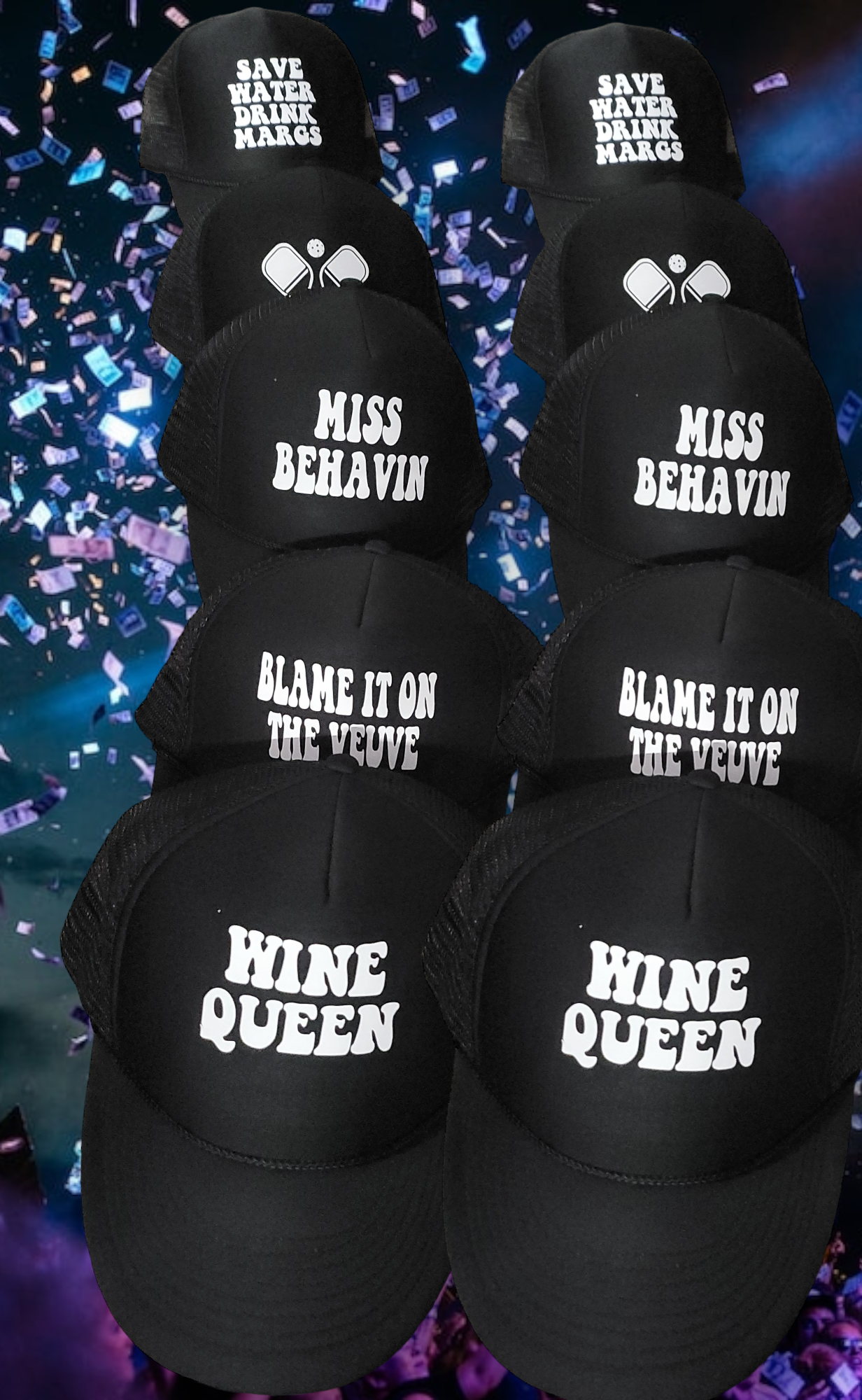 The Candy Collections - Wholesale Trucker Hat - Women's - Blame it on the champagne hat summer Crew party Trucker1