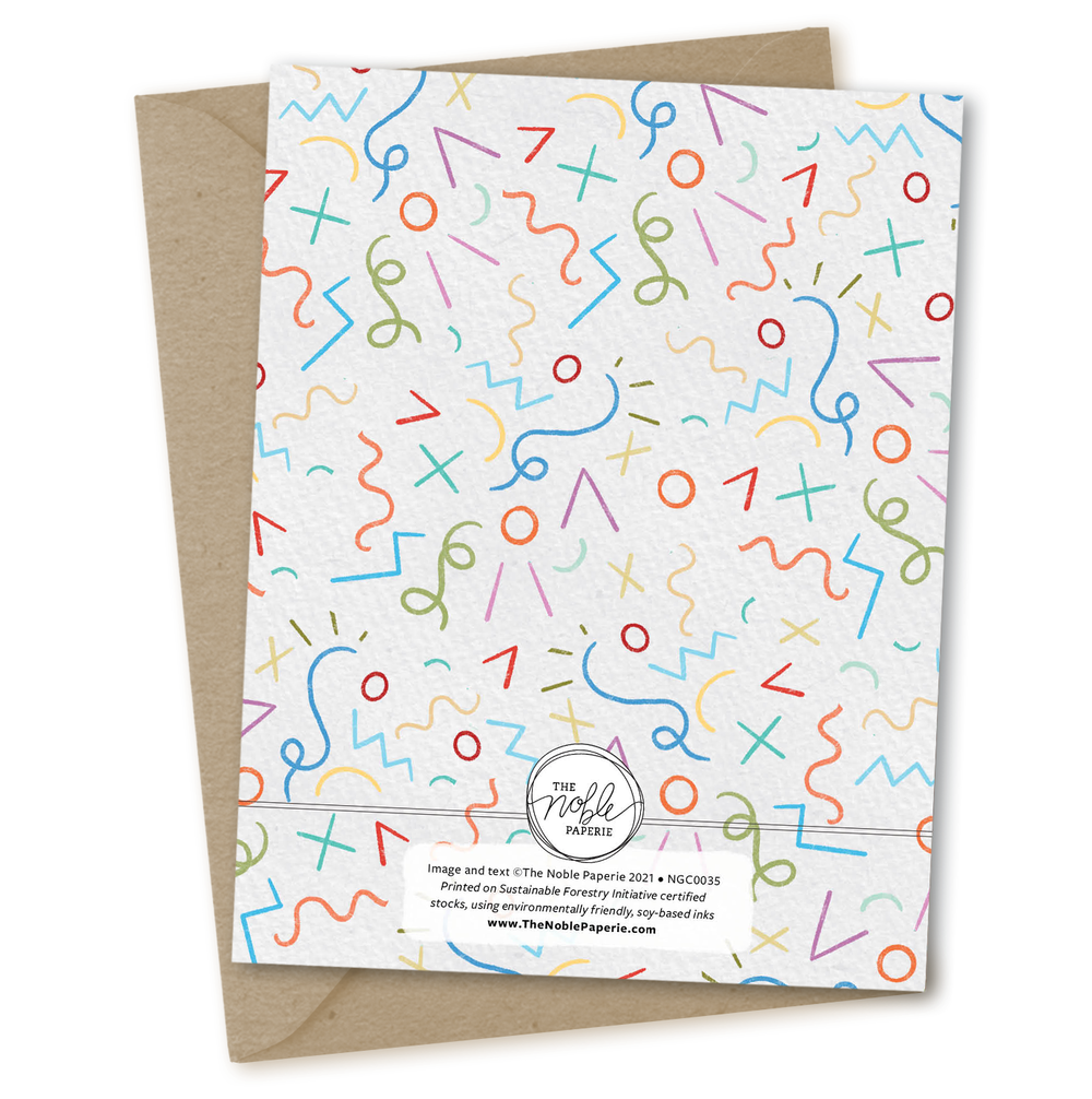 The Noble Paperie – Großhandel Babykarte – Oh Baby | Glückwunschkarte zur Babyparty in Regenbogenfarben1