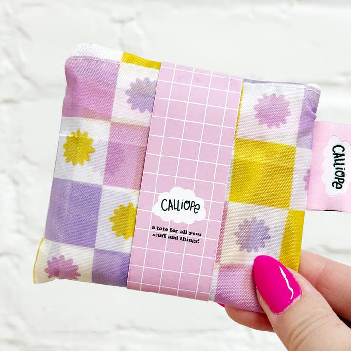 Checks & Stars Mini Reusable Tote for wholesale by Calliope
