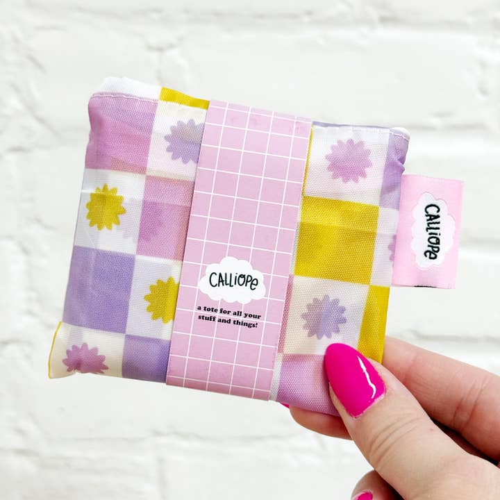 Checks & Stars Mini Reusable Tote for wholesale by Calliope