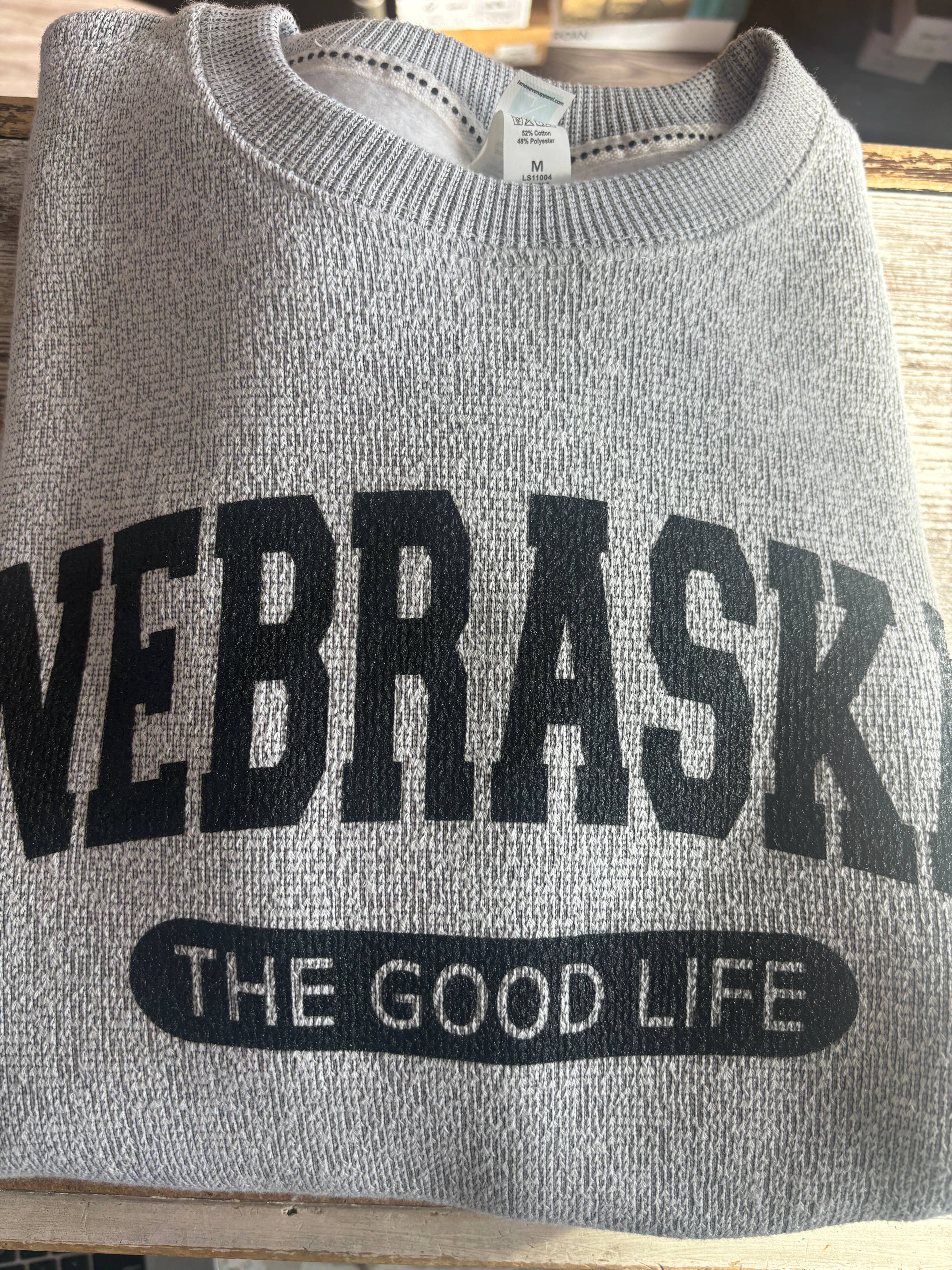 West Anna Designs - Wholesale Graphic Sweatshirt - Women's - Salt & Pepper Nebraska Crew Sweatshirt