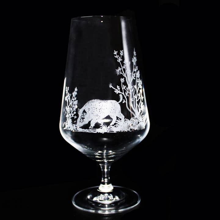 Wild boar beer glass with handle | hunting motif | engraving for wholesale by Körner-Körner GbR